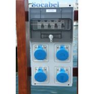 Borne marina - Tahiti simple - H1200mm x L400mm x P170mm - Coffret électrique étanche IP67 - Support bois IROKO_1