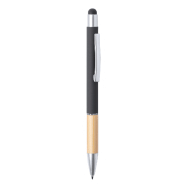 Stylo bille stylet - aluminium et bambou - encre bleue - finition mate_1