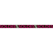 Affiche soldes Élégant noire - 172 x 10 cm - Papier noir et rose_1