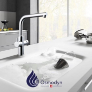 Robinet 3 voies bec HAUT - Métal Free - Eau filtrée et mitigée - Chromé_1