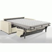 Canapé convertible express premium 160 cm - Sommier à lattes Renatonisi - Matelas Bultex - Cuir vachette beige_1
