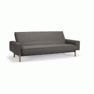 Innovation Living - Canapé multifonction design Mimer convertible lit 140x200 cm tissu Flashtex Dark Grey_1