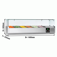 Saladette réfrigérée à poser 6 bacs gn 1/4 - vitrine à ingrédients de 140 cm_1