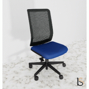 Siège bureautique Wi max dossier filet - Sokoa - Bleu, Non, Non, Oui, Sol dur_0