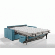 Canapé convertible PREMIUM 160 cm - Sommier à lattes Renatonisi - Matelas Bultex Tweed turquoise_1