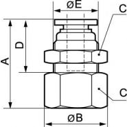 Raccord droit traversée de cloison femelle cylindrique - Prevost - RPD TG - Température 0°C à +60°C_1
