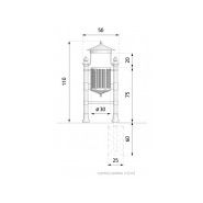 03.033.Ze - Poubelle publique Royal rétro - Zano - 30L avec chapeau protège-pluie_1