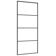 Vidaxl porte coulissante verre esg dépoli et aluminium 90x205 cm noir 151659_1