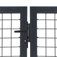 Vidaxl portillon avec poteaux acier 350 x 140 cm anthracite 144401_1