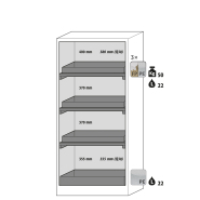 Armoire de sécurité Q-PEGASUS-90 - Modèle Q90.195.090.WDAC - Réf 30042-050-30051 - Type 90 avec portes battantes et socle de transport_1