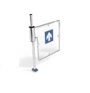 Portillon magasin barrière mécanique - ouverture 90° - fermeture automatique - système anti-panique - finition chromée - barreaux ou Plexi_1