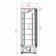 Réfrigérateur 1 porte en verre noir jde-600r bl 7455.2242 COMBISTEEL_1