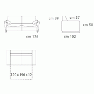 Canapé lit Sorbonne - Ouverture assistée express 120x196 cm - Couchage confortable et design italien_1