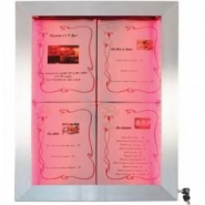 012602 - Porte-menu LED 4 x A4 en inox - Cus'Tom Shop - mural ou sur pied, vitre verre trempé, panneau magnétique_1
