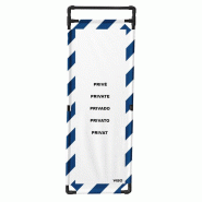 Barrière d'intervention 1 panneau - Rayé Bleu / Blanc (Privé) / 1800 / PVC_1