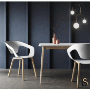 Lot de 4 chaises de collectivité Liner - Mobel Linea. - Blanc_1