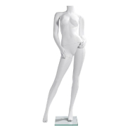 Mannequin femme modulable sans tête déhanché blanc mat_1