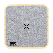 Chargeur sans fil rapide 15W - boîtier bambou et tissu polyester RPET - câble USB inclus_1