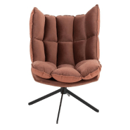 Fauteuil relax pivotant Pietra - tissu rouille, design contemporain et confort optimal_1