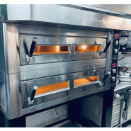Four à pizza statique électrique professionnel 12 pizzas 125x107cm Blackline IGF Fornitalia - chambre toute réfractaire_1