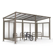 Abri vélos classique et moderne - MILAN - dimensions 2520x2881x2434 mm - structure en acier avec toiture en polycarbonate_1