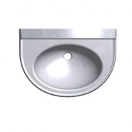 Lave-mains monobloc de face compact 530 x 380 - Atout Composites - Résine minérale, Gel Coat antibactérien, dimensions précises_1