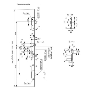 Serrure multipoint à encastrer 3 points - Pênes rectangulaires en saillie de 3mm - Têtière 1700 x 18mm - Thirard_1
