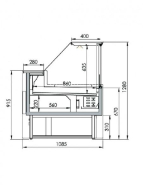 Vitrine ventilée avec réserve - Vitrines Viva 1500 - Référence: VIVA 1500-V-AR_1