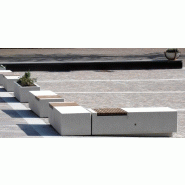 Banc public Demetra en pierre et bois - Aubrilam - avec option LED_1