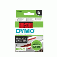 D1 - Standard àÉtiquettes - Noir sur rouge - 19mm x 7m_1