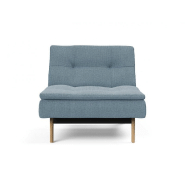 Fauteuil design Dublexo Eik convertible - Lit 90x115 cm - Pieds chêne naturel - Tissu Soft Indigo_1