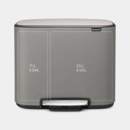 Poubelle à pédale Brabantia Bo -11 + 23 litres - Mineral Concrete Grey UGS121562_1