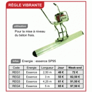 Règle vibrante - mise à niveau du béton frais - essence SP95_1