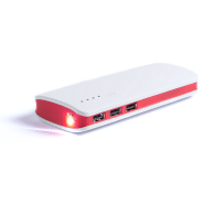 Power Bank USB - 3 ports de charge - 10000 mAh - plastique - rouge_1