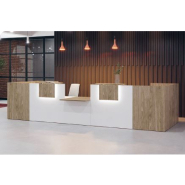 Banque d'accueil avec éclairage LED - Structure en panneau mélaminé double face - IMAGE - Norme PEFC - Classement au Feu M3_1