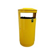 Corbeille publique en acier galvanisé ou inox 304 - Contenance 40L à 100L - Design robuste avec options cendrier et seau galvanisé_2