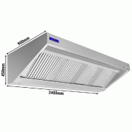 Hotte murale inox - 2m40 - avec moteur, régulateur, filtre et éclairage | Profondeur 900 mm_1