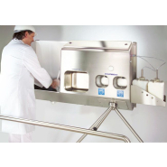 Sas Hygiène en acier inox - ECO Compact II avec module de nettoyage des semelles, lavage, séchage et désinfection des mains_1