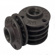 Sdinde3t1521 - Petite bride de plancher DECO acier noir (3 trous) - 15x21, 20x27, 26x34_1