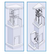 Monte-charge CMC Type 500.15/59 P - élévateur accompagné - charge 500 kg - pylône autoportant en acier galvanisé_1