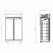 Vitrine réfrigérée avec portes INS-1000R - 2 portes en verre, 1000 litres, 10 grilles, décongélation automatique_1