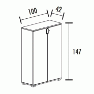 Armoire 2 portes - 3 étagères - (L : 100 cm x P : 42 cm x H : 147 cm) So Laroya_1