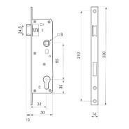Serrure encastrable pour porte d'entrée - A35 EA85mm T16 - Coffre acier - Marque THIRARD_1