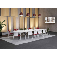 Table de salle de réunion Paris - piètement triangulaire design et élégant - différentes formes de plateaux et coloris_1