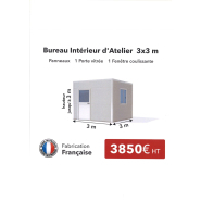Bureau préfabriqué d'intérieur - En kit à monter - En Panneaux sandwich - Dimension sur mesure Bureau préfabriqué d'intérieur - En kit à monter - En Panneaux sandwich - Dimension sur mesure