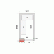 Chambre froide négative CRNF1221 Blanc 1200 x 2100 x 2200 mm TEFCOLD_1