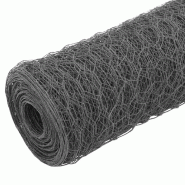 Vidaxl grillage acier et revêtement en pvc 25 x 1 m gris 143281_1
