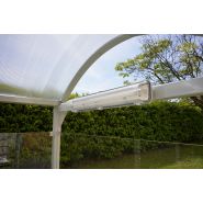 Abri fumeur métallique - 2,8 mètres - Structure en tube carré et toiture en polycarbonate_2