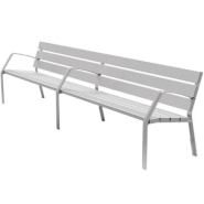 Banc public Modo-10 - 300 cm - 7 lames en aluminium anodisé ou peint en bleu_1