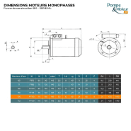 Moteur électrique 220v 3 kW 1500 tr/min - Double condensateur Cemer ML - Bride B34 - IP55 - Aluminium_1